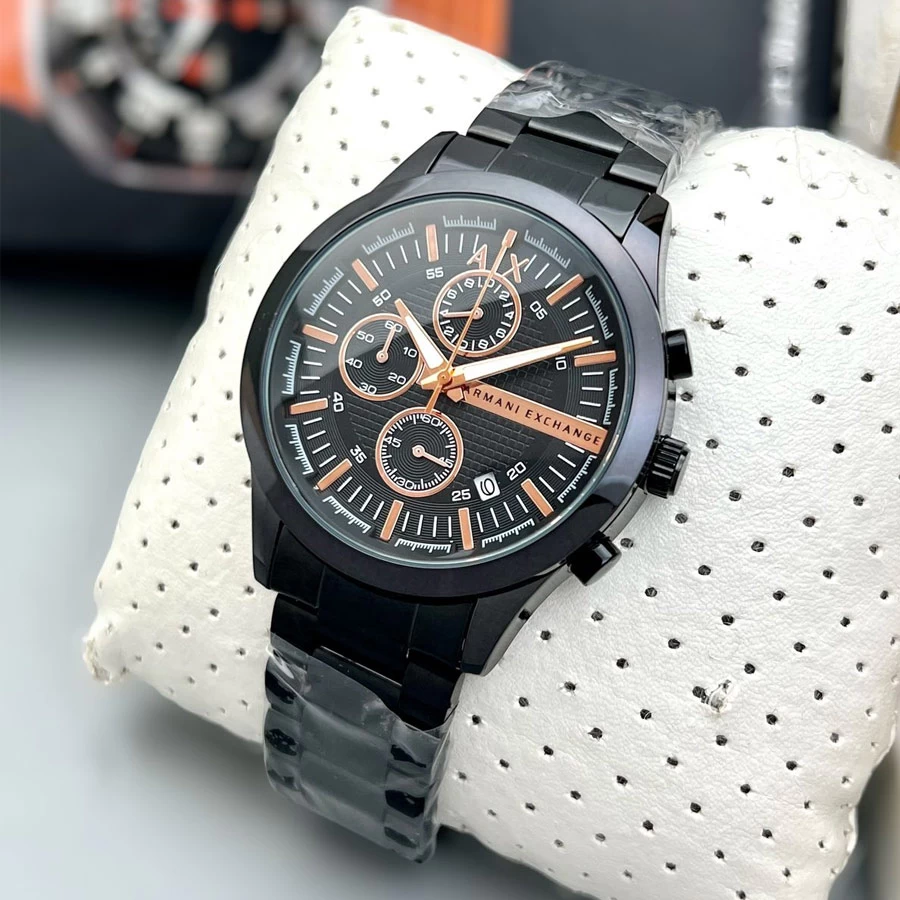 Elegant Chronograph Analog Watch – Metal Case, Water Resistant